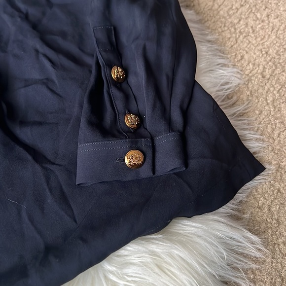 Ralph Lauren Black Label 100% Silk Blue Blouse Size 4 - Picture 5 of 7